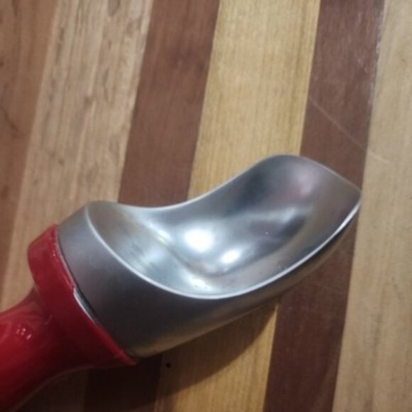 Zyliss Ice Cream Scoop Weighted Ergonomic RED Handle Metal Stainless Scooper - Picture 5 of 7